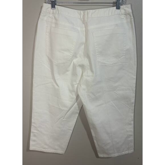 Talbots White Stretch Crop Jeans Petite Size 12 - Picture 6 of 7